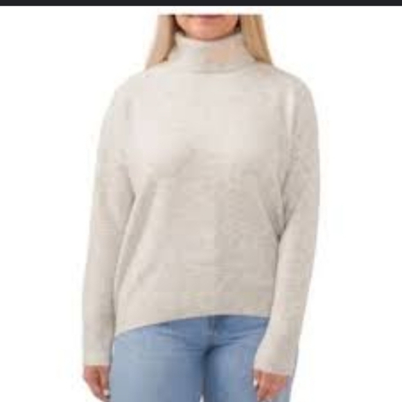 Vince Camuto silver heather cowl turtle neck oversized cozy sweater xl nwt - Picture 1 of 11